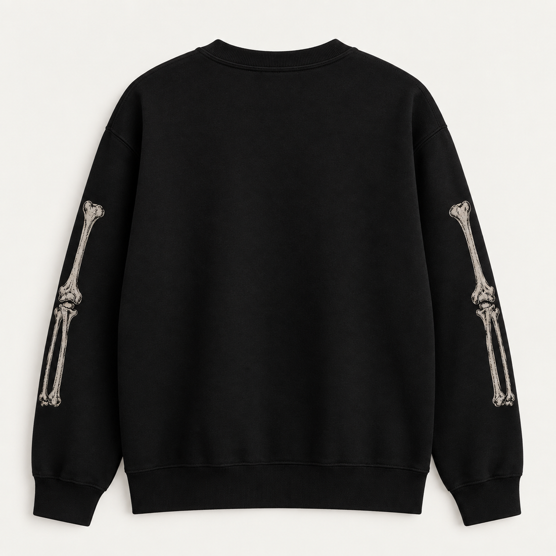 BARE BONES Anatomy Crewneck heavyweight black sweatshirt back view