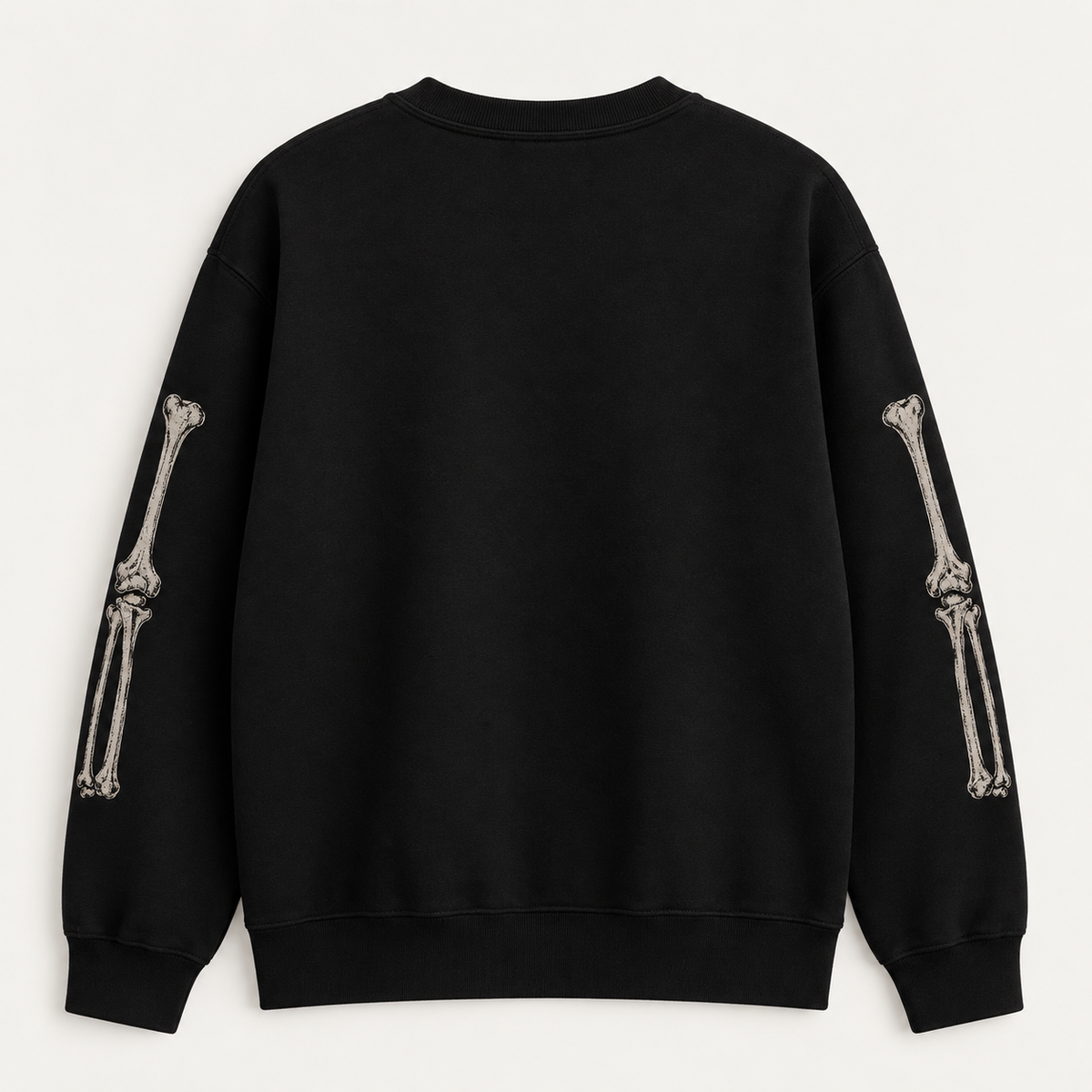 BARE BONES Anatomy Crewneck heavyweight black sweatshirt back view