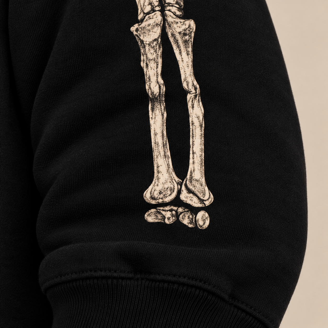 BARE BONES Anatomy Crewneck anatomical bone sleeve graphic detail